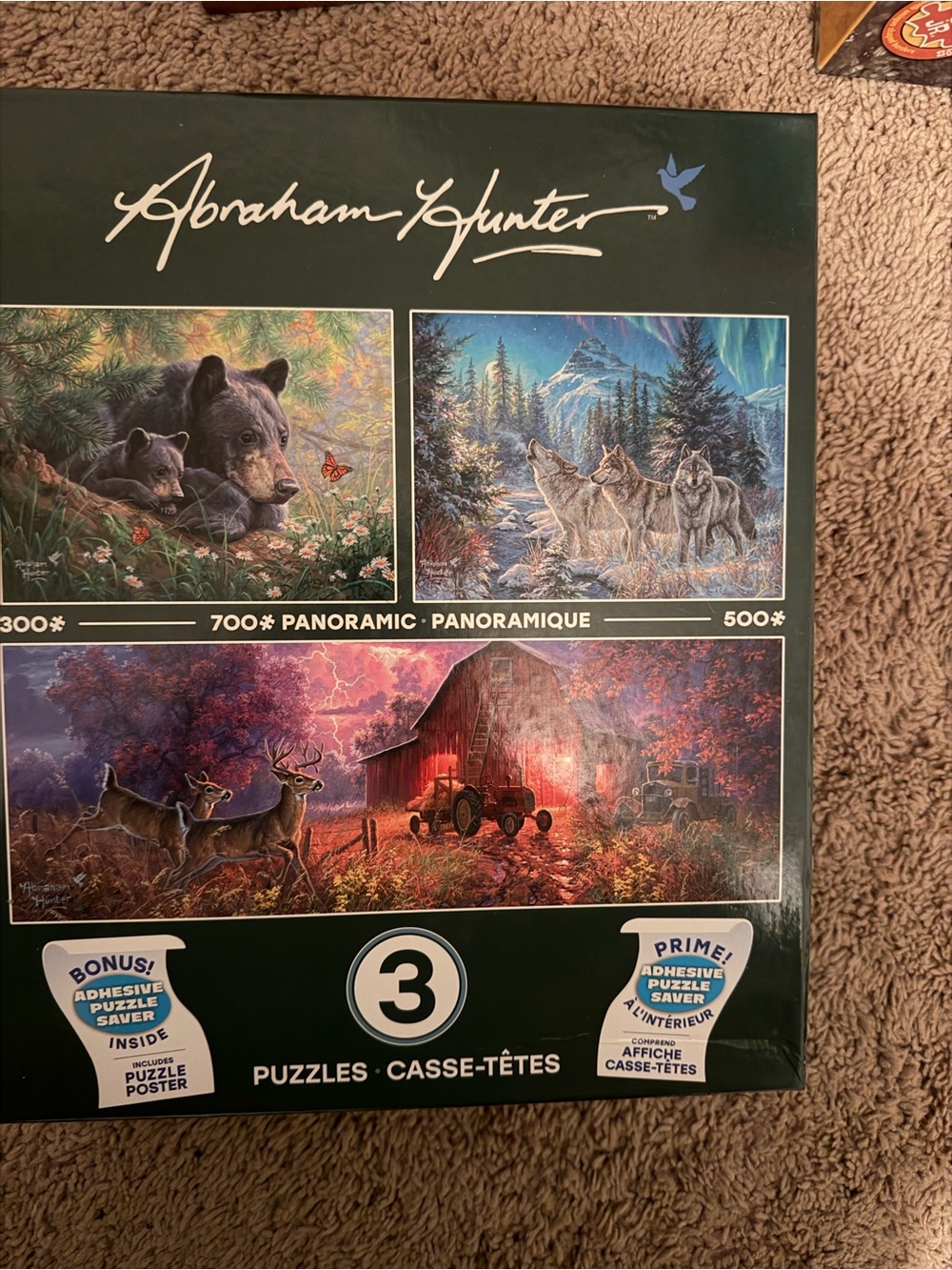 3-Pack Nature Puzzle Set - Forest Scenes in Green